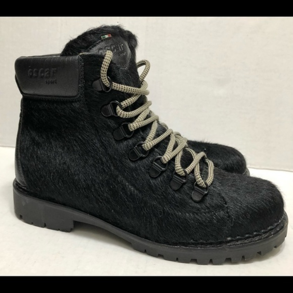 Oscar Sport Forest Fur Black Ankle Boots